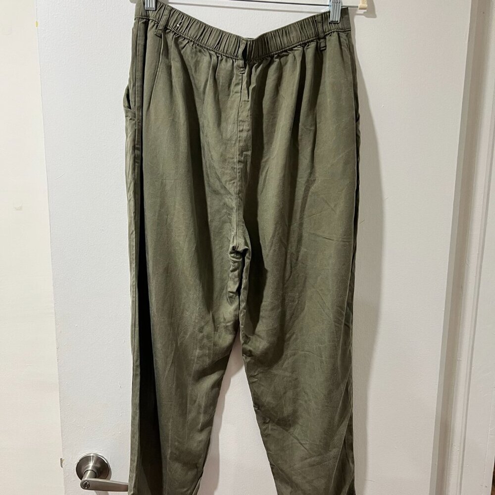Abercrombie & Fitch Olive Green Tie-Hem Pants - Size L - Picture 6 of 8